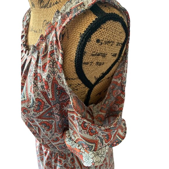 ✌️ 2/$40 ✌️ Boho Lauren Conrad Cold Flutter Shoulder Midi Dress sz Medium - Picture 5 of 8